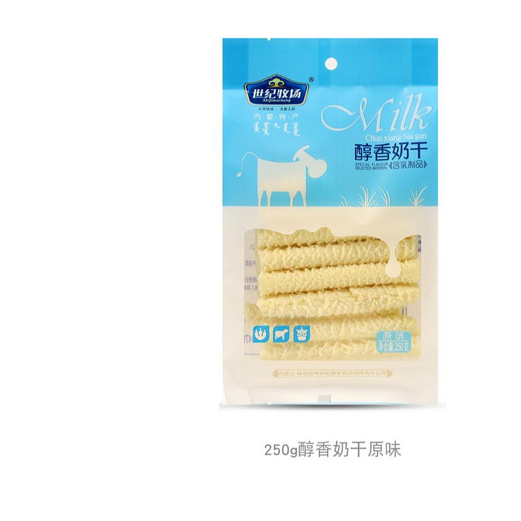 世纪牧场 醇香奶干奶酪条奶酥原味250g*1包