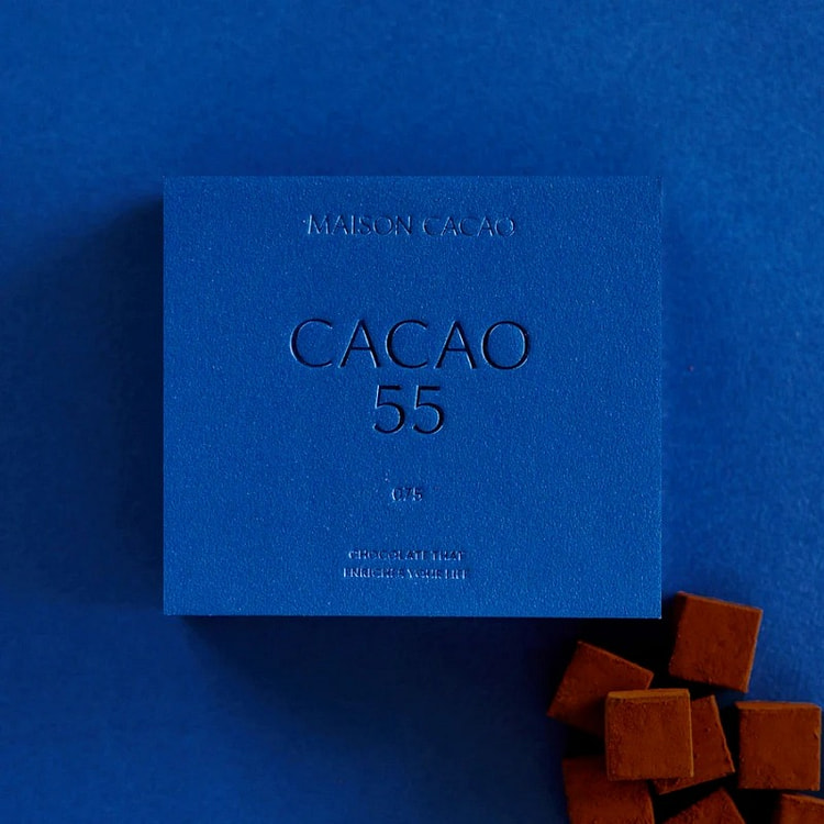 MAISON CACAO 生チョコレート"CACAO 55"  16粒入り,冷凍30日間、お届けまでに1週間かかります