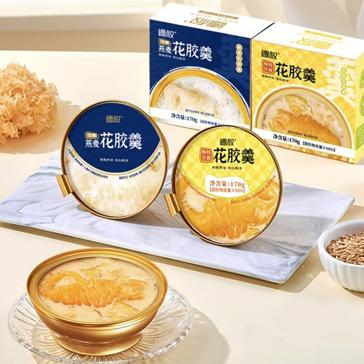德叔 即食生椰燕麦花胶羹 胶原蛋白鱼胶粥整条大花胶