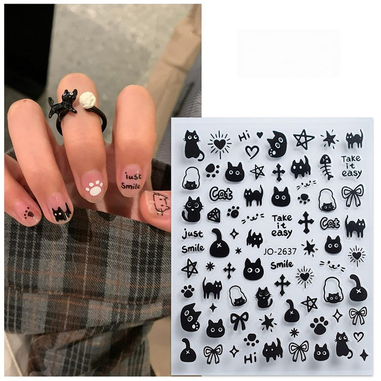 Internet Celebrity Graffiti Nail Stickers JO-2637 1 count