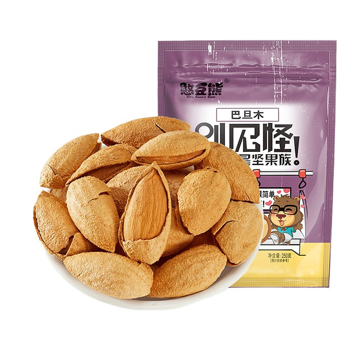 憨豆熊 巴旦木干果扁桃仁健康零食盐焗味250g