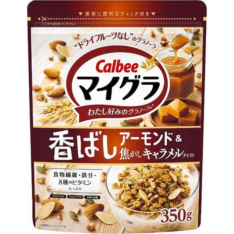 Calbee Mygra Almond Burnt Caramel Granola 350g 1 each