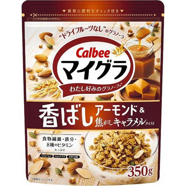 Calbee Mygra Almond Burnt Caramel Granola 350g 1 each