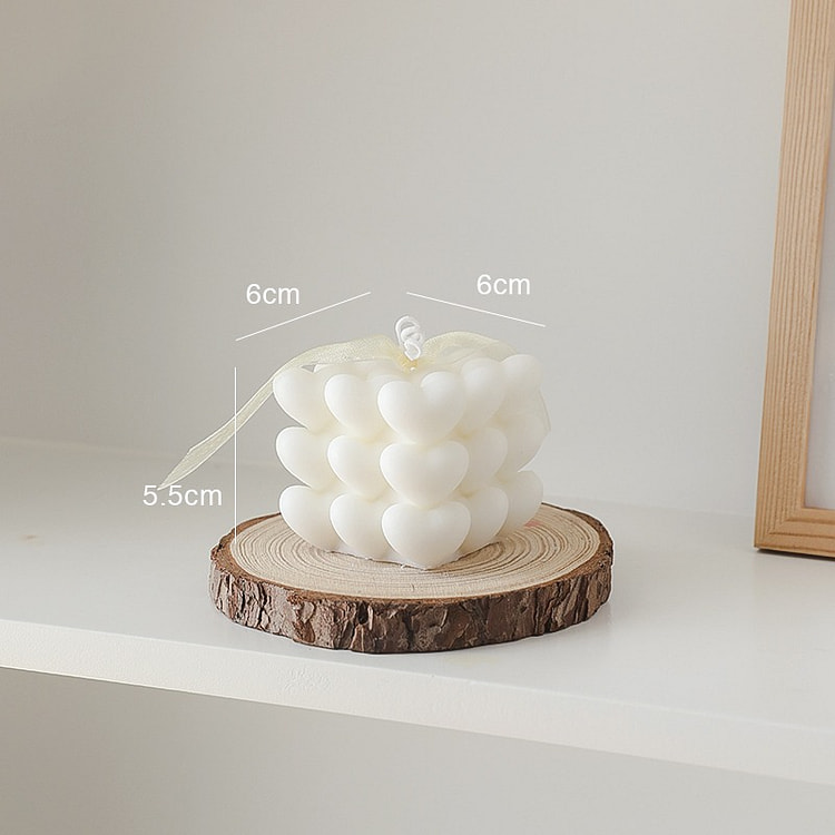 White Heart Cube Scented Candle