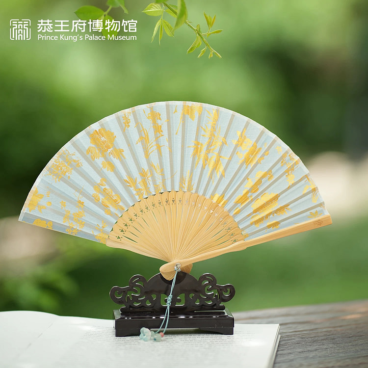 Blossoms-Mini Folding Fan (Pea Green) 1 count