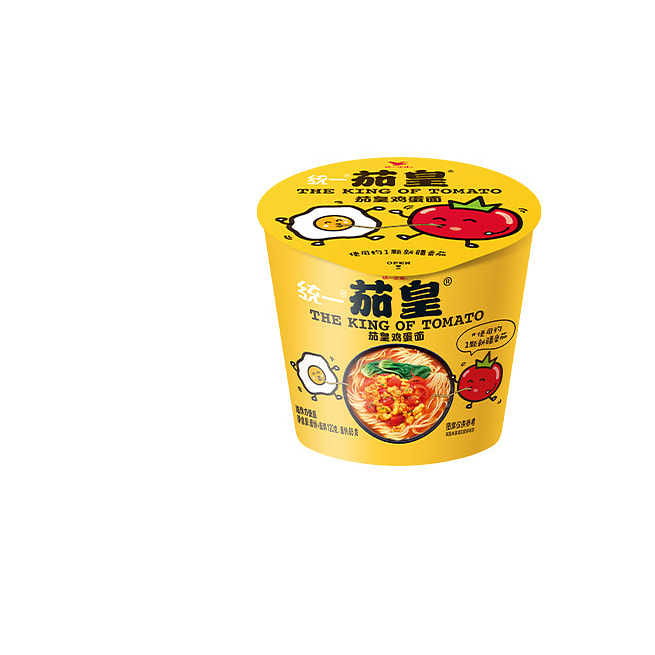 统一茄皇番茄鸡蛋面速食泡面免煮冲泡120g*1桶