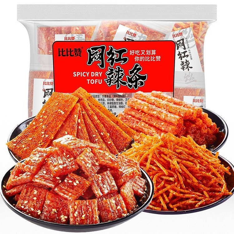 比比赞网红辣条辣片8090儿时怀旧零食网红休闲食品 120 克