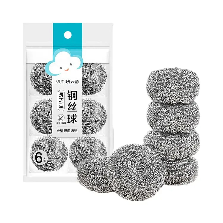 Steel Wool Scrub Balls 6pcs 1 each