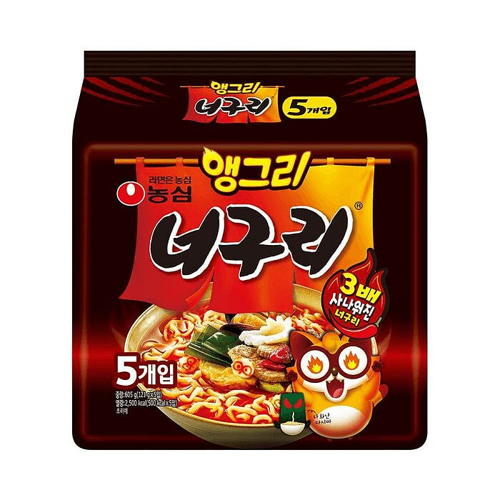 Nongshim Angry Neoguri Ramen - 121g x 5 Packs 605 g