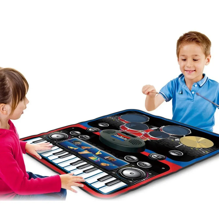 2 in 1 Piano and Drum Kit Set with Drum Sticks 1 box