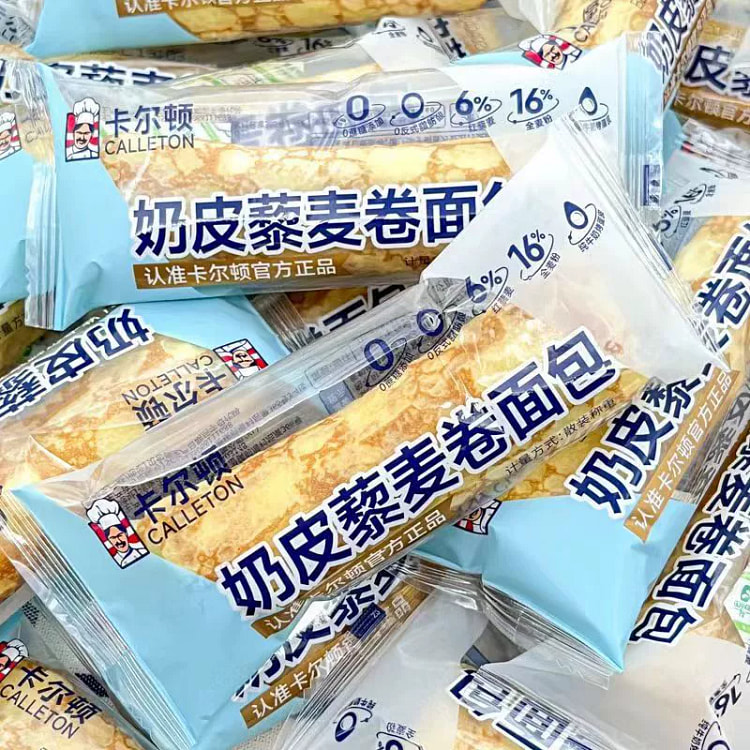 卡尔顿蛋皮吐司蛋皮+奶皮混合早餐食品下午茶糕点休闲小零食500g*1箱