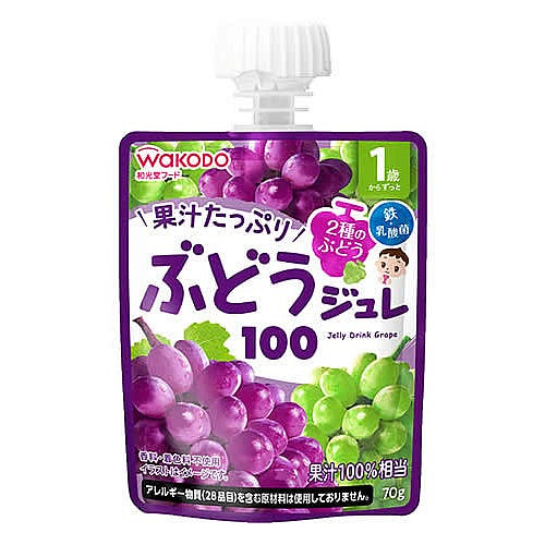 WAKODO Squeeze Jelly Grape Green Grape Flavor 70g 1 each