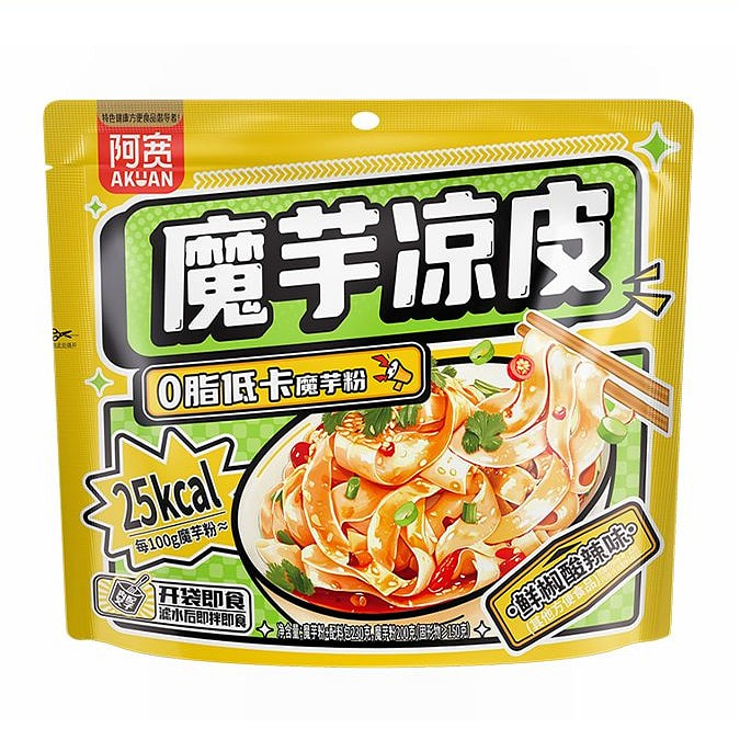 阿宽魔芋凉皮免煮速食低脂低卡凉拌即食230g 230 克