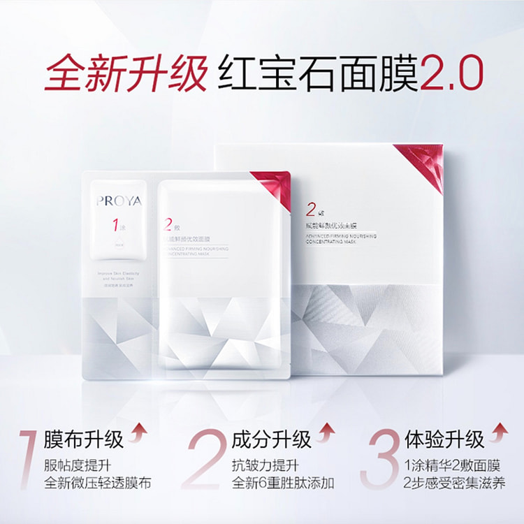 珀莱雅 红宝石6重胜肽 淡纹紧致抗老保湿面膜*5片