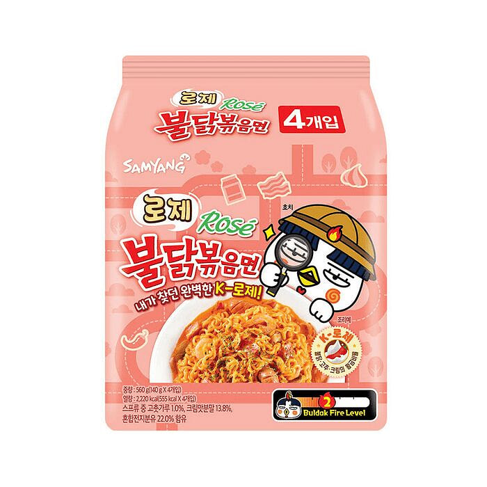 Samyang Buldak Rose Cheese Fire - 140g x 4 Packs 560 g