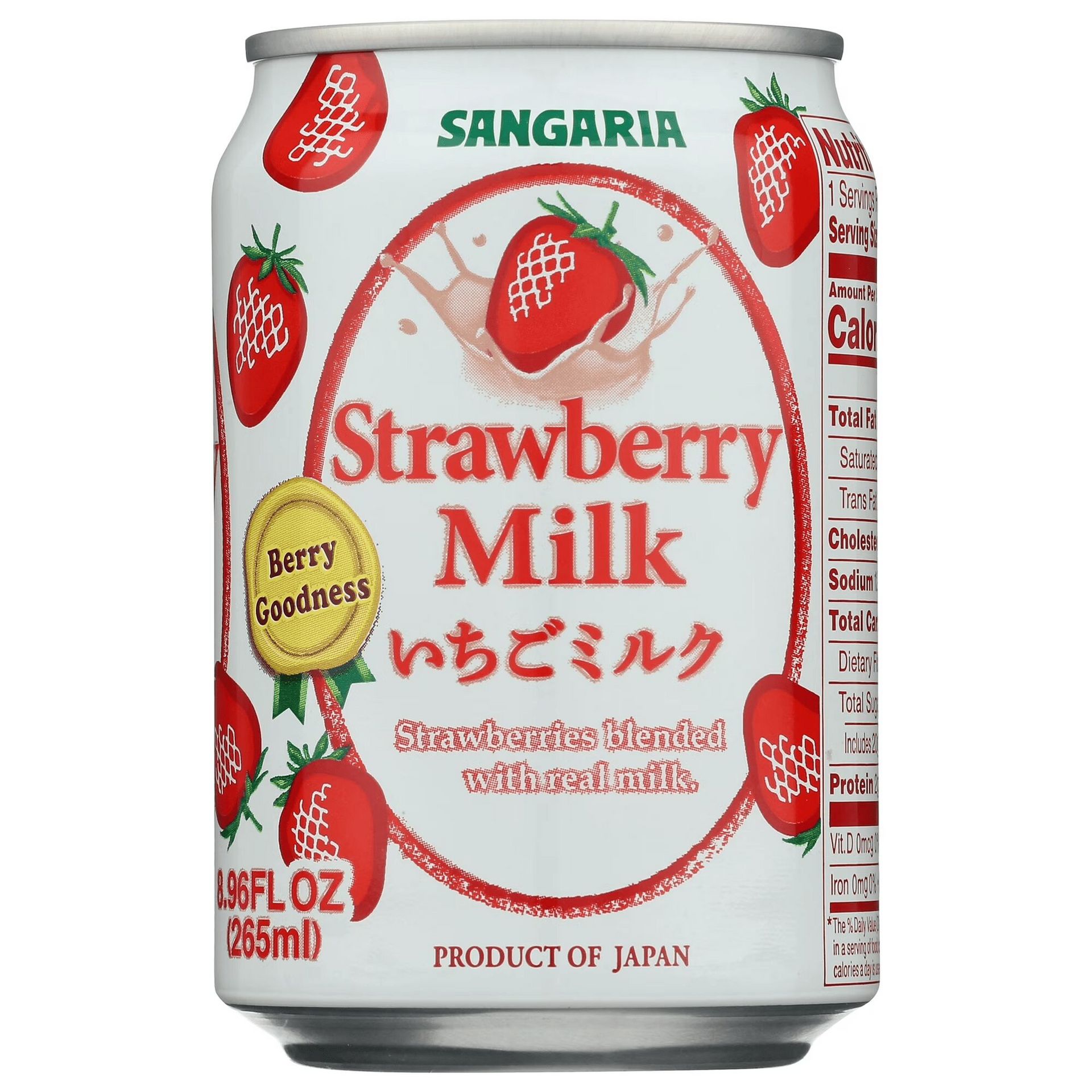 Sangaria Strawberry Milk 8.96 Fl oz (Pack of 12) 8.96 fl.oz*12 cans