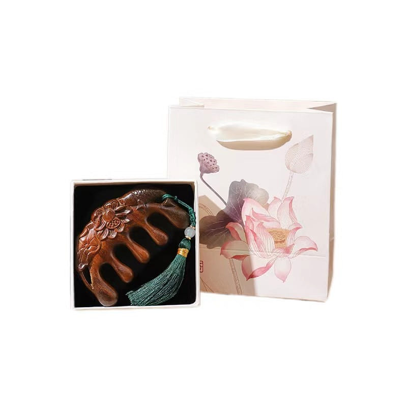 Chinese Style Sandalwood Comb Teachers’ Day Gift Souvenirs-Koi Massage Comb 1 each