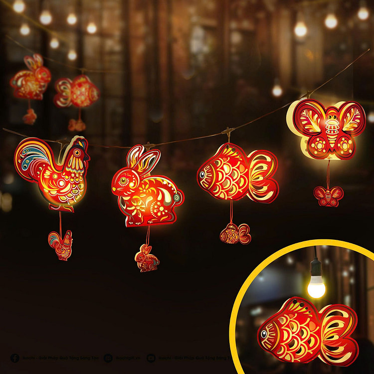 Ikachi Latern String Mid-Autumn Folk Art 1 each