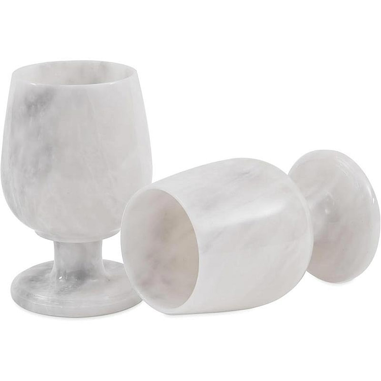 Marble White Wine Glasses