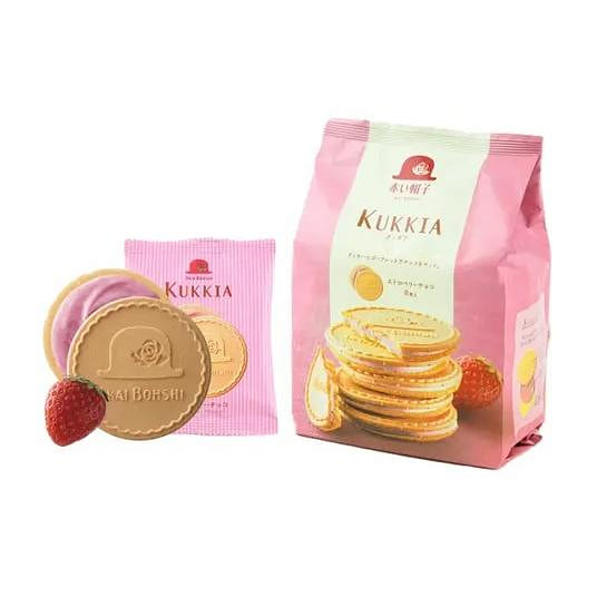 Akai Bohshi Kukkia Strawberry Wafer Cookie 8pcs 1 each