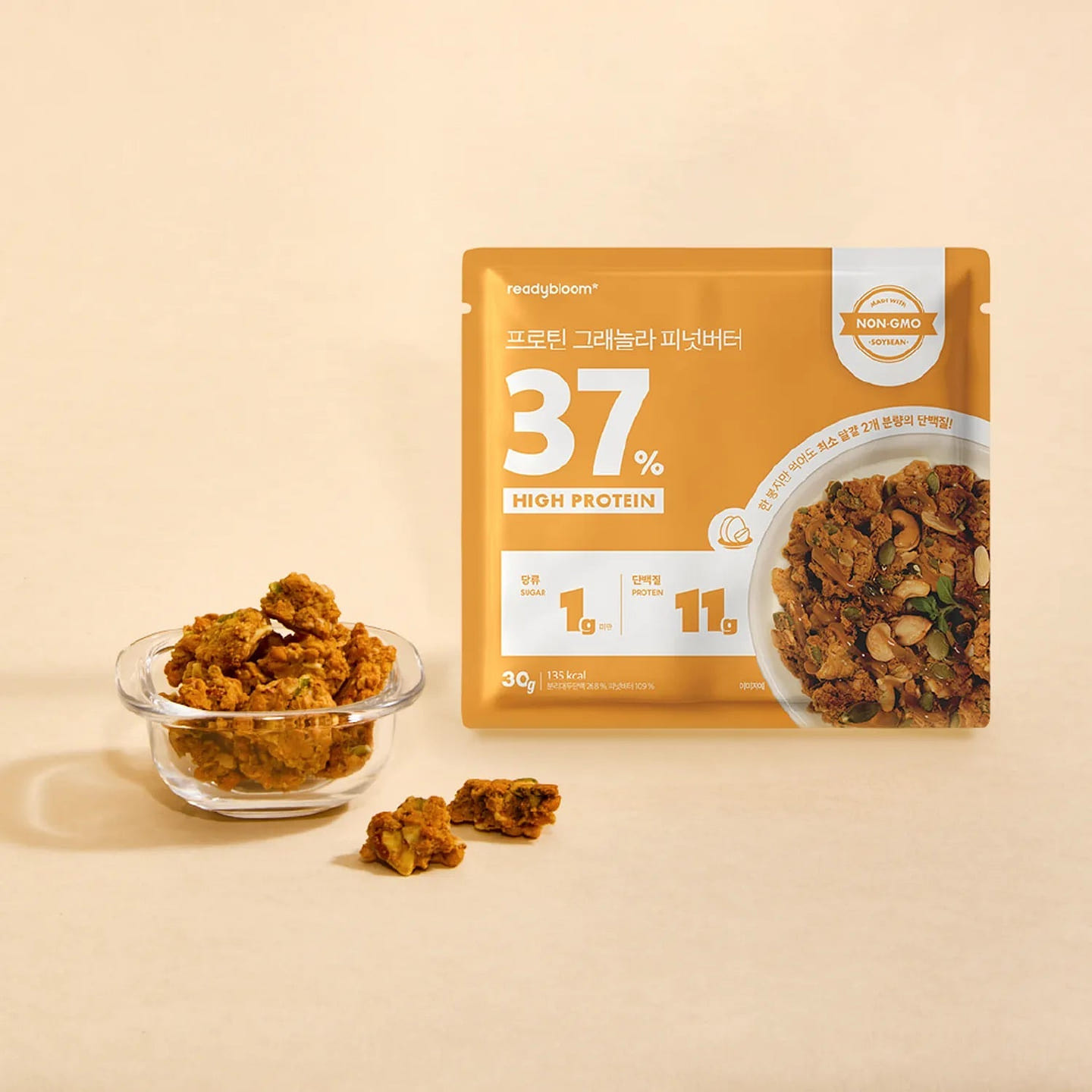 Low-sugar high-protein peanut-flavored cereal 30g 1 pack