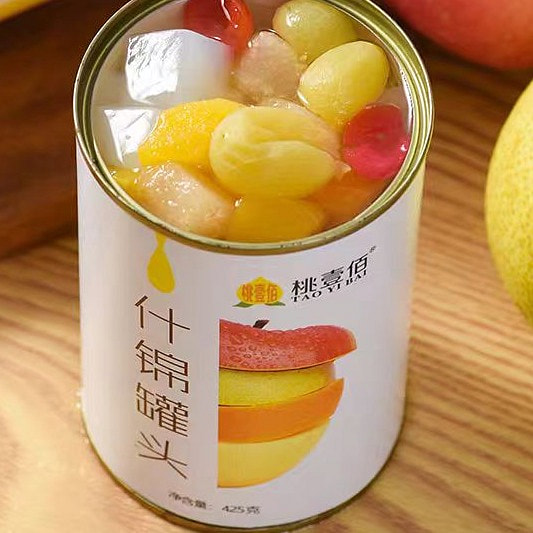 桃壹佰新鲜什锦水果罐头混合口味糖水425g/罐零食 (min 2)