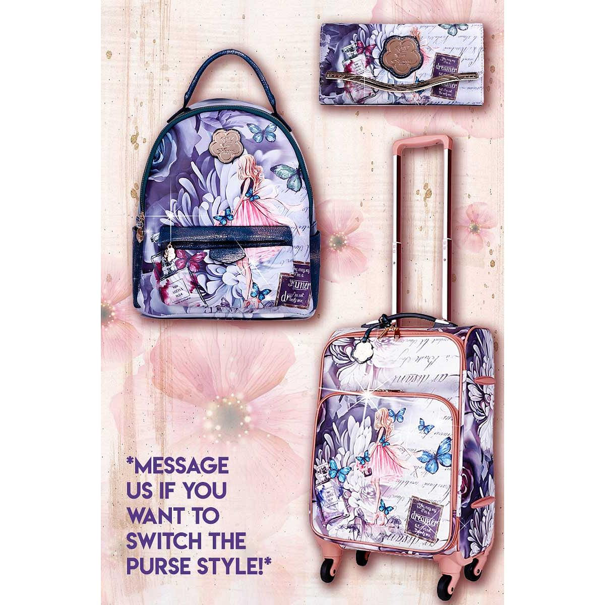 Dreamerz 3PC Set | Backpack & Travel Carry On Bags [BFL/BFB-3pcs/Set-GN] 1 each