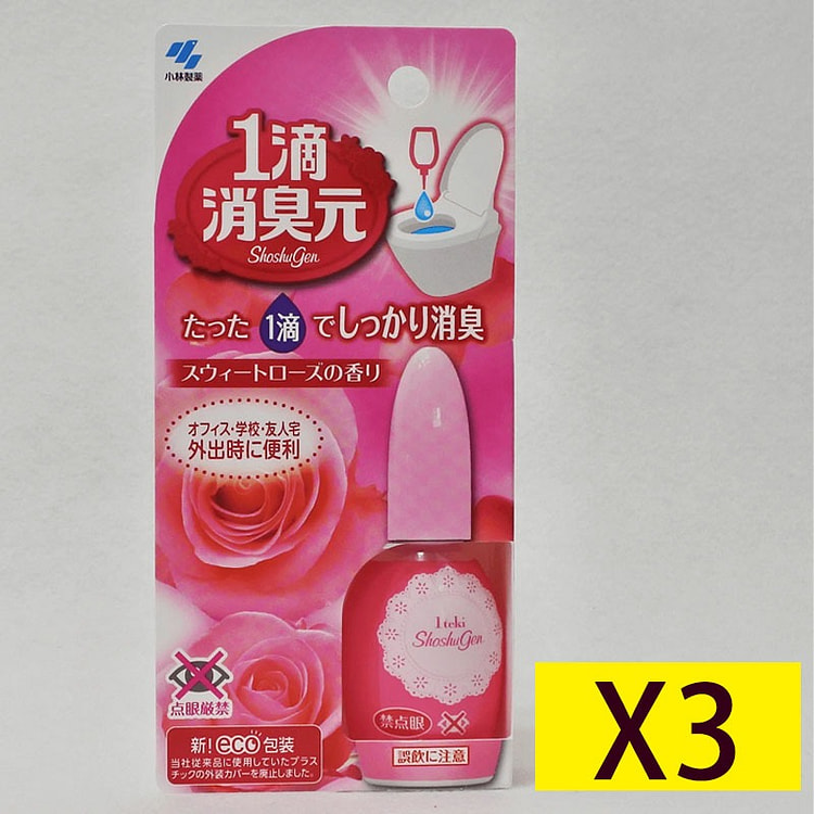 小林制药 厕所马桶除臭剂【玫瑰香】*3