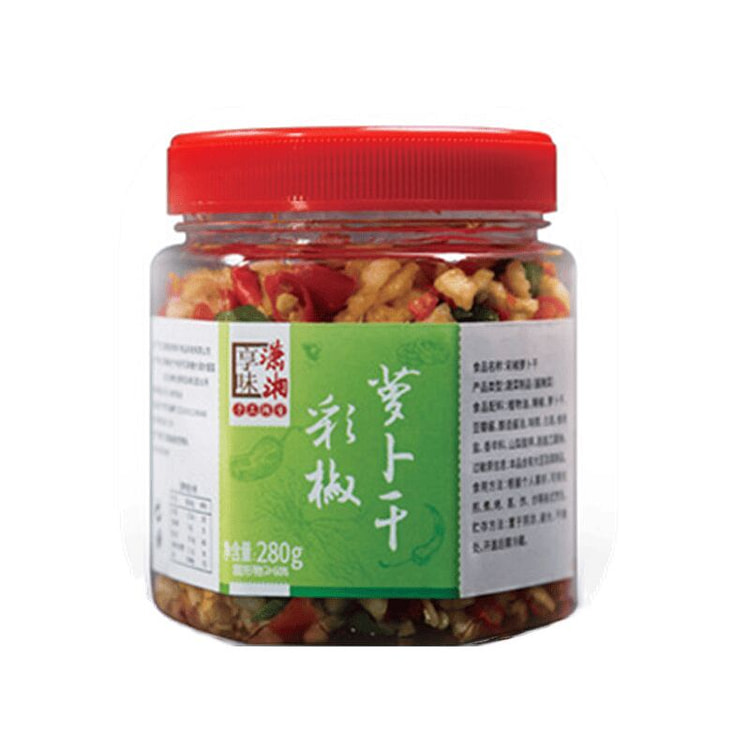 即食农家新鲜香辣萝卜干开胃下饭青红剁椒萝卜干酱 280 克