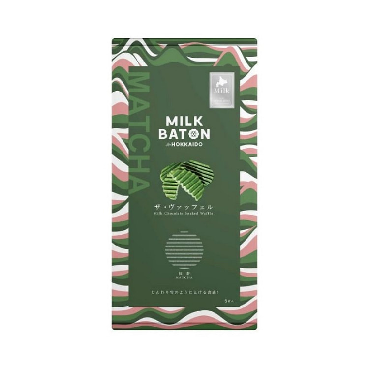 MILKBATON 抹茶味 波纹华夫饼干 5枚