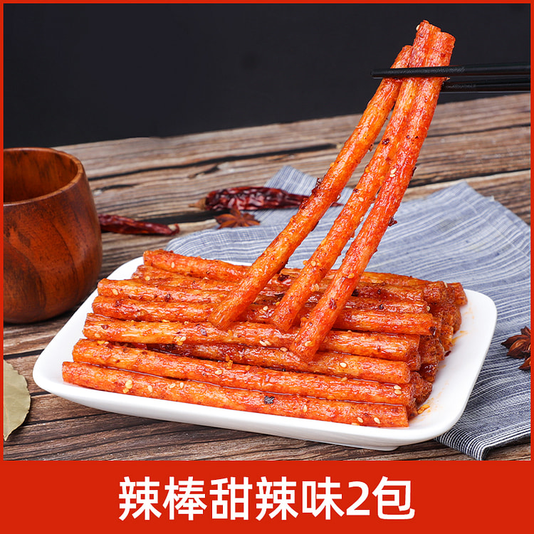 德和丰 怀旧特产辣条大包装爆辣味网红辣棒休闲麻辣小零食110g*2包