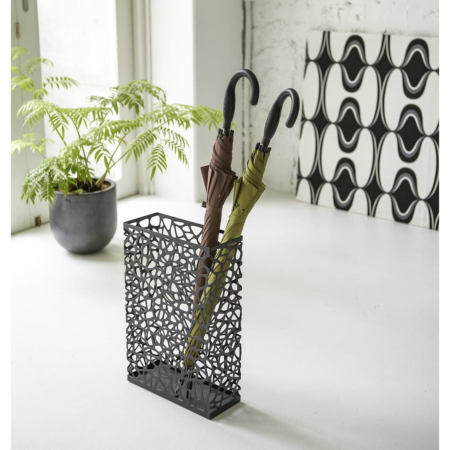 Umbrella Stand – Rectangle – Steel Black 1 each