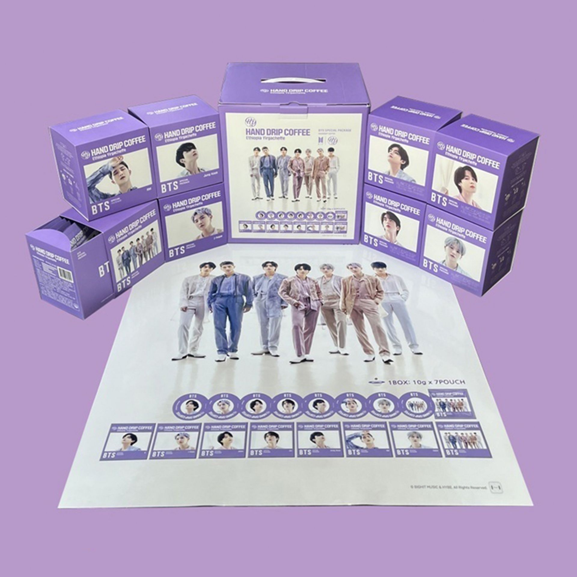Get BTS Full Set Hand Drip Ethiopia Yirgacheff Coffee (All member