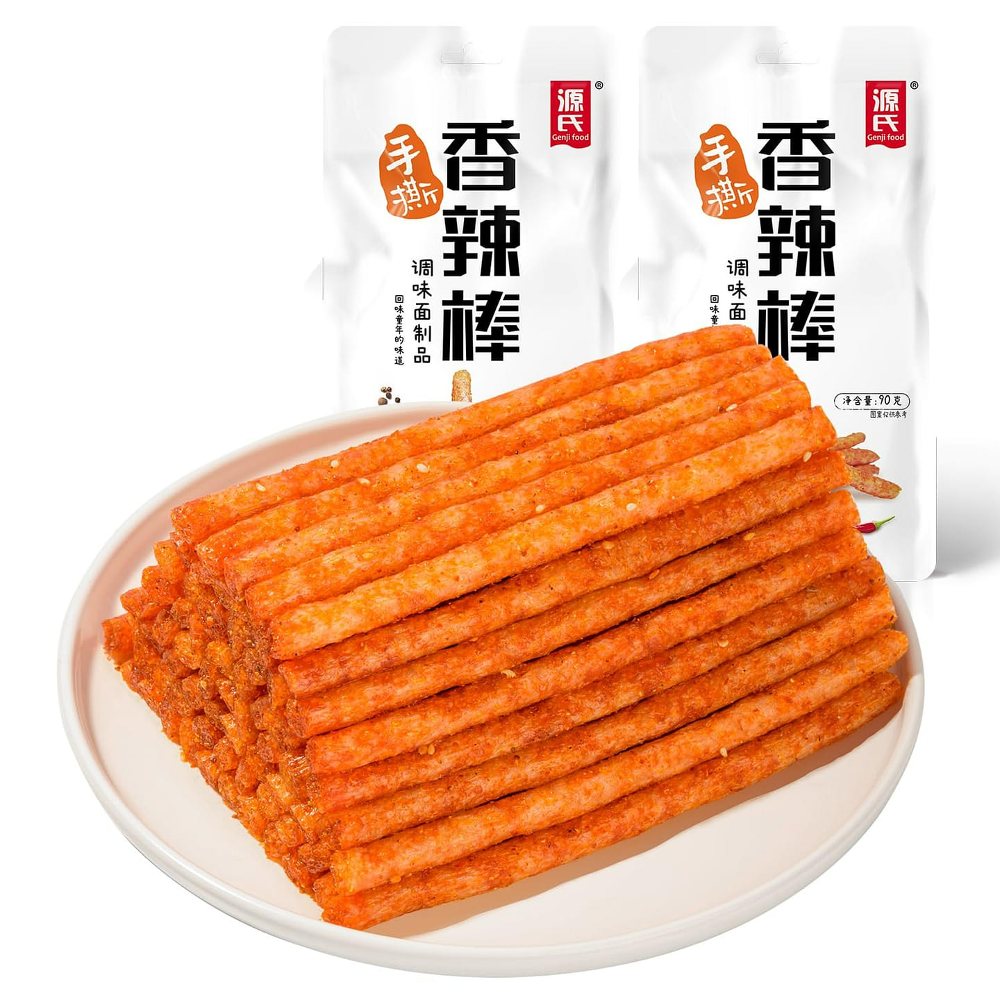 Yuan Shi Latiao, spicy gluten strips, Genji Food Spicy Strips, 2PCS 2 each