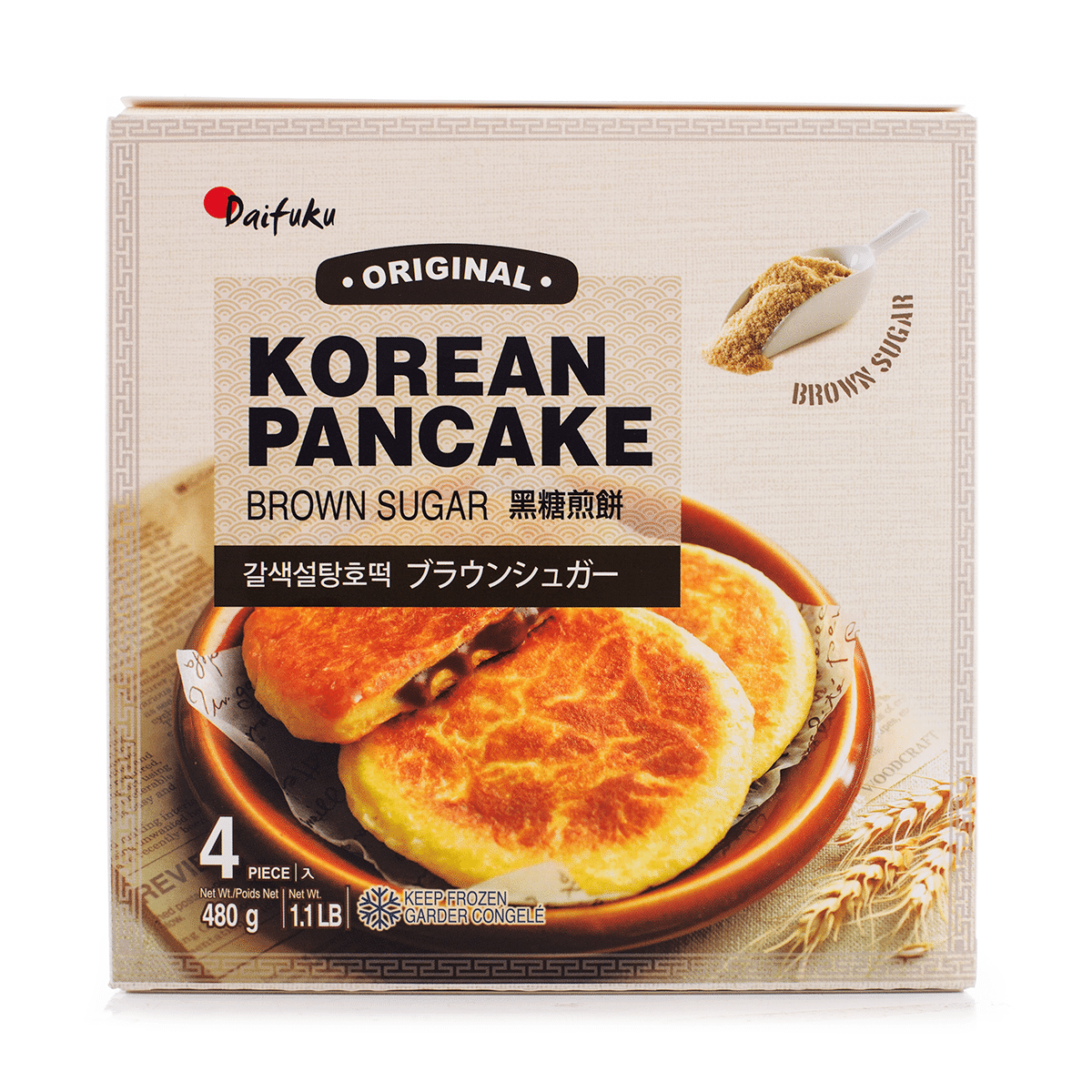 Daifuku Original Korean Pancake with Brown Sugar 4pcs, Frozen 1.1 lb