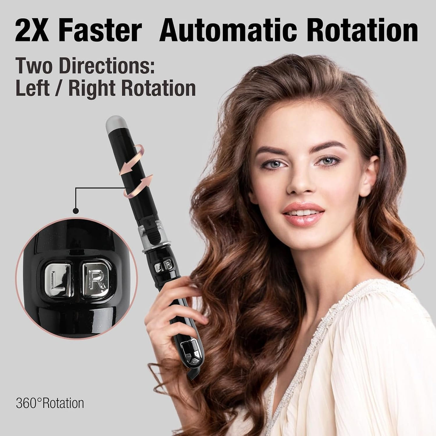 2024 Upgraded 32mm 1.26 inch Auto Hair Curling Wand,Automatic Rotating Hair 0.5 lb