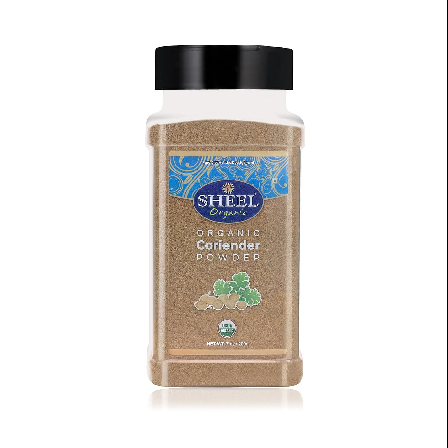 SHEEL Organic Coriander Powder, USDA - 7 oz / 200g 1 each