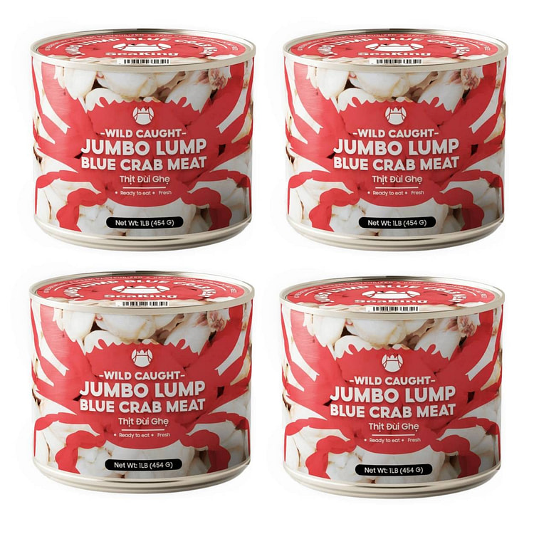 SeaKing Jumbo Lump Blue Crab Meat, 4 Cans Per Case