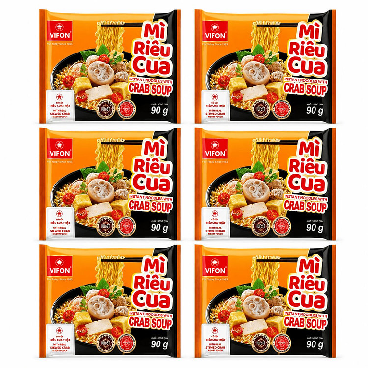 [6- PACK] VIFON Instant Noodle with Crab Soup 3.17 oz*6 pack