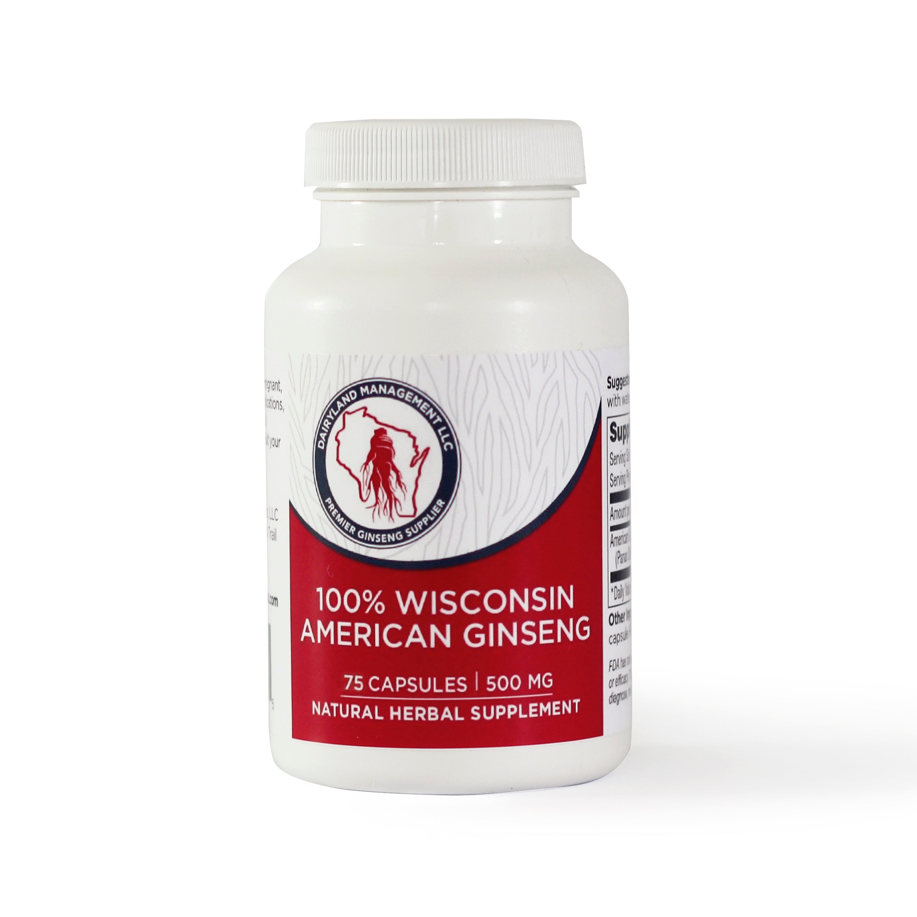 American Ginseng Capsules -500 mg. Potent Ground Ginseng Root - No Fillers, Binders or Other Additives. Big Bundle-6 Bottles 1 each