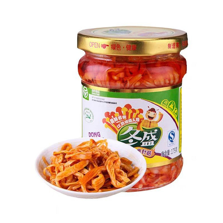 冬盛香辣金针菇175g/瓶装红油饭菜开胃即食下饭菜