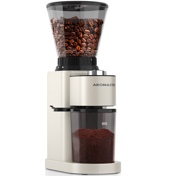 Aromaster 不锈钢咖啡研磨机，米色