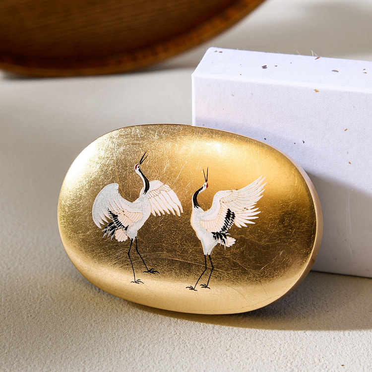 Gold Leaf Accessory Case - Crane