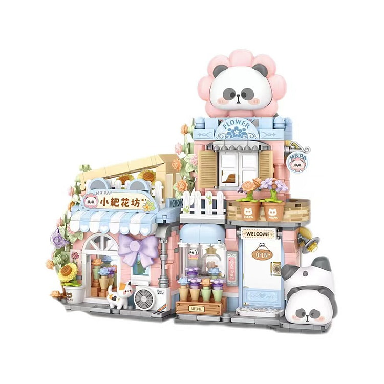 【中国直邮】 FOXTAIL 熊猫积木 街景/建筑模型/diy拼装玩具/小颗粒/儿童/生日礼物-小耙花坊 1盒*|预计到达时间3-4周