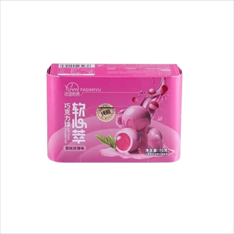 【中国直邮】 法思觅语 纯脂软心萃巧克力荔枝玫瑰味 70g/盒