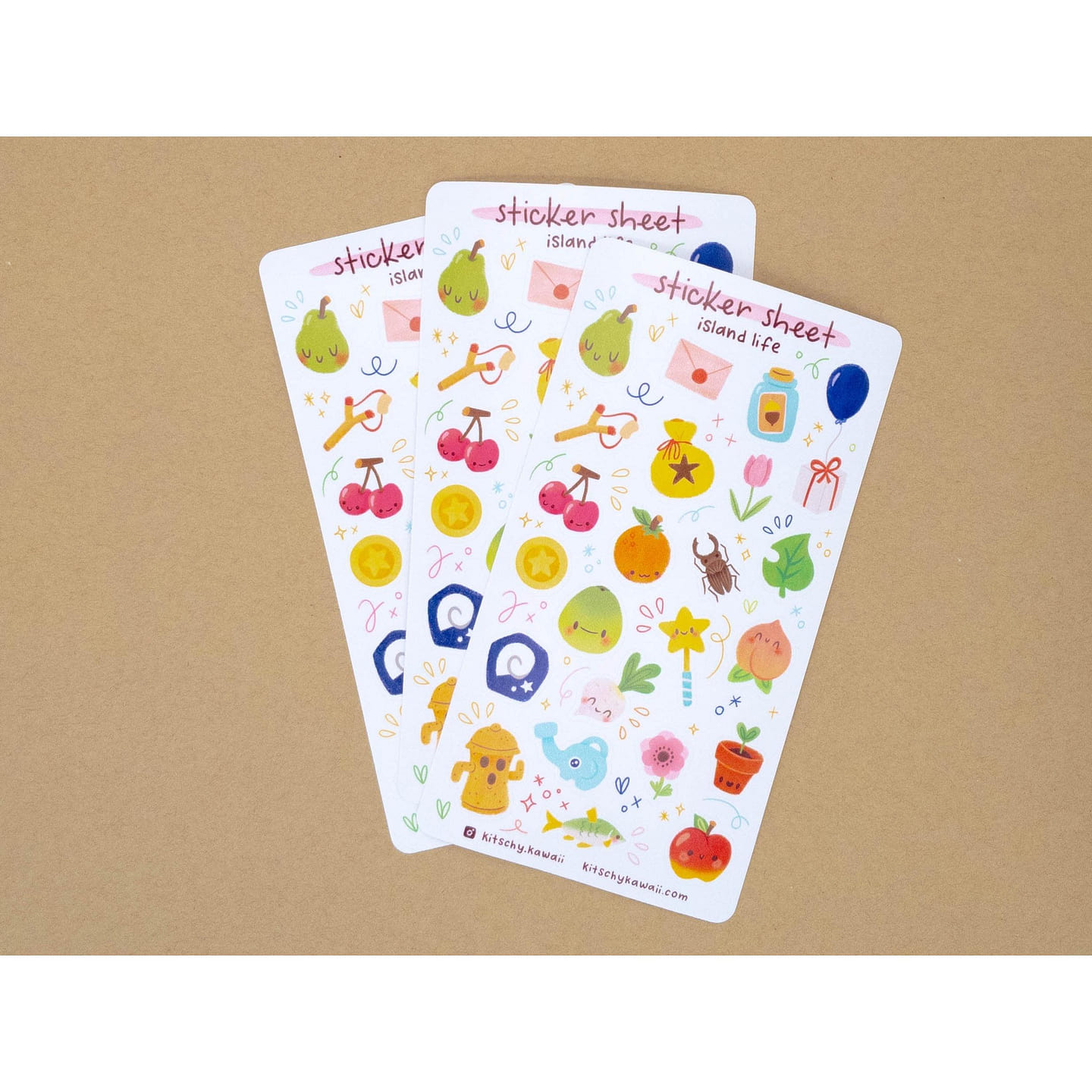Island Life Vinyl Sticker Sheet 1 each