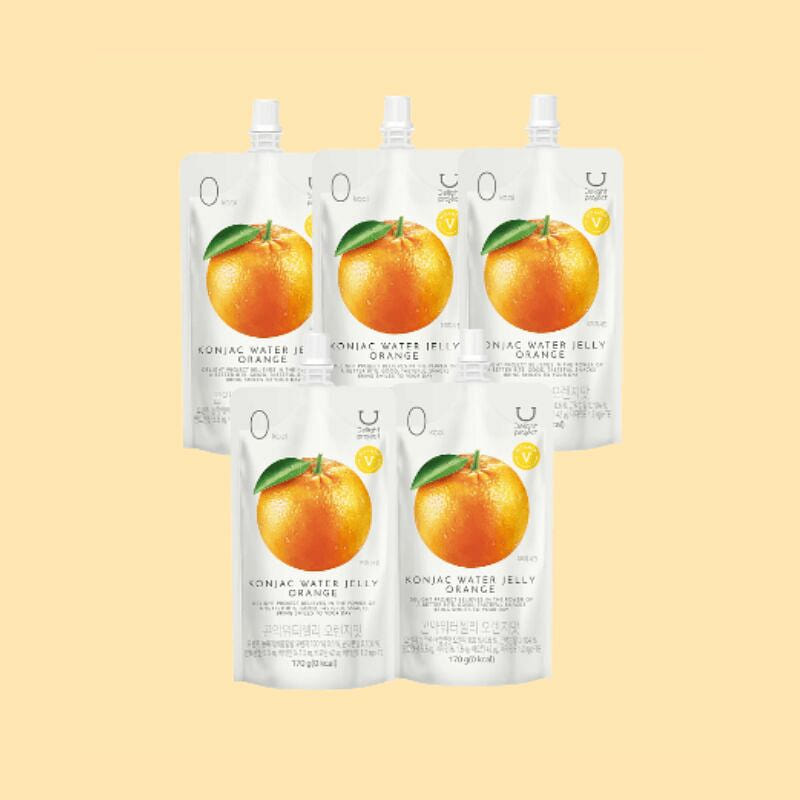 Oliveyoung 0kcal Orange Flavor Konjac Jelly 5 each