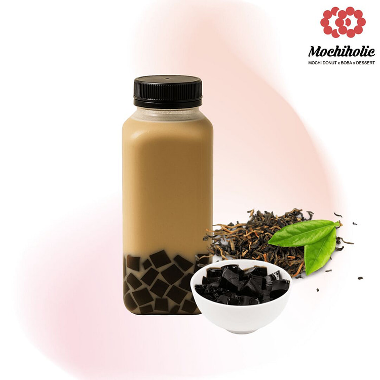 Grass Jelly Milk Tea 16oz 1 each