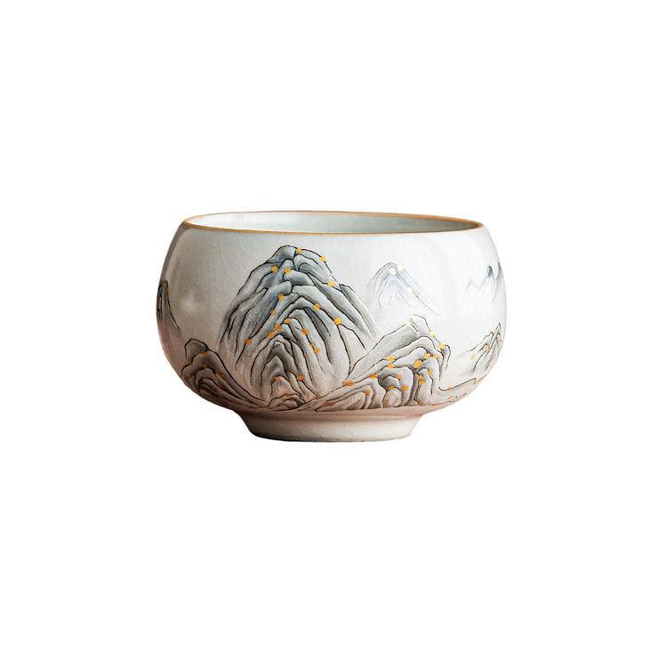 Qianli Jiangshan Ru Kiln Meditation Cup 7.5*4.8 Cm 1 box