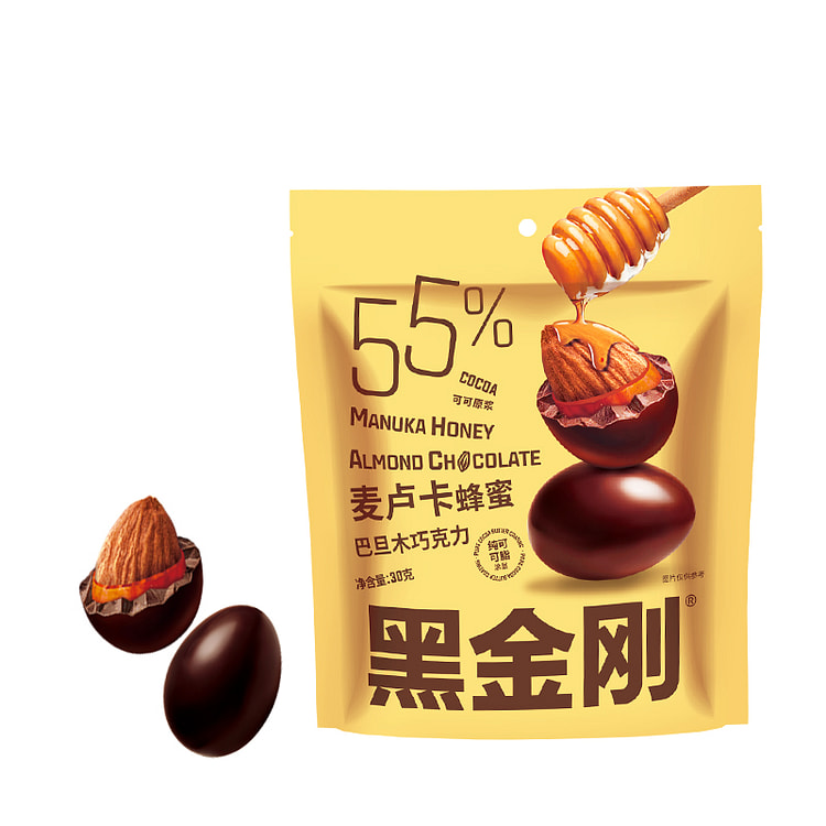 黑金刚麦卢卡蜂蜜巴旦木巧克力55% 30g*1袋